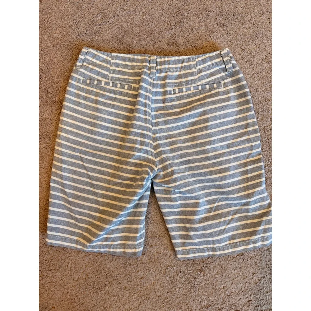Arizona Jean Co Men Blue White Striped Chino Shorts Sz 31 Nautical Preppy Resort